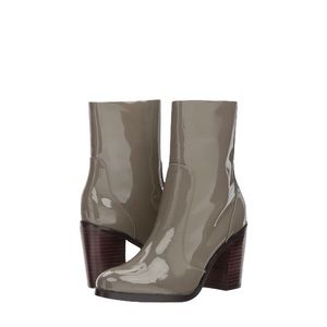 Spendid Roselyn Patent Moss Green Mid-Calf Boots Booties